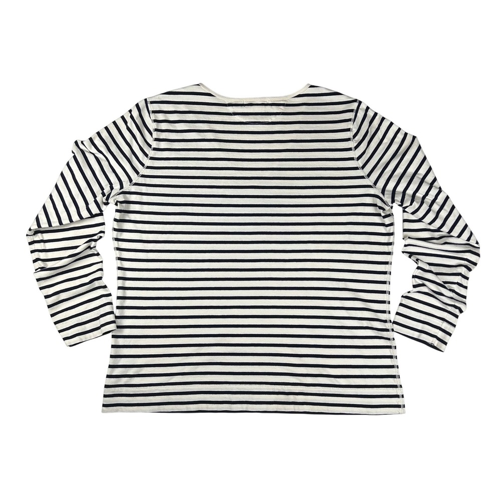 Lauren Ralph Lauren Jeans Co Navy White Striped Cotton Long Sleeve‎ Top XL - Picture 2 of 10